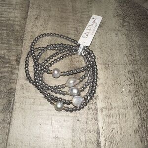 New silver and pearl bracelets
